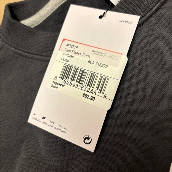 Nike University Of Memphis Tigers Sweatshirt Mens Size Large Gray NEW - Picture 4 of 9